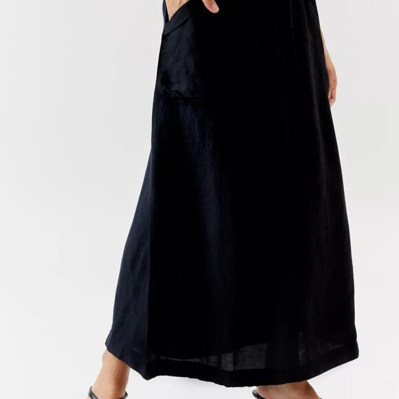 Urban Outfitters Black Beach Day Linen Maxi Skirt/NWT/XS - Picture 3 of 14